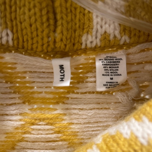 Moth Yellow and White Patterned Cardigan - Picture 4 of 5